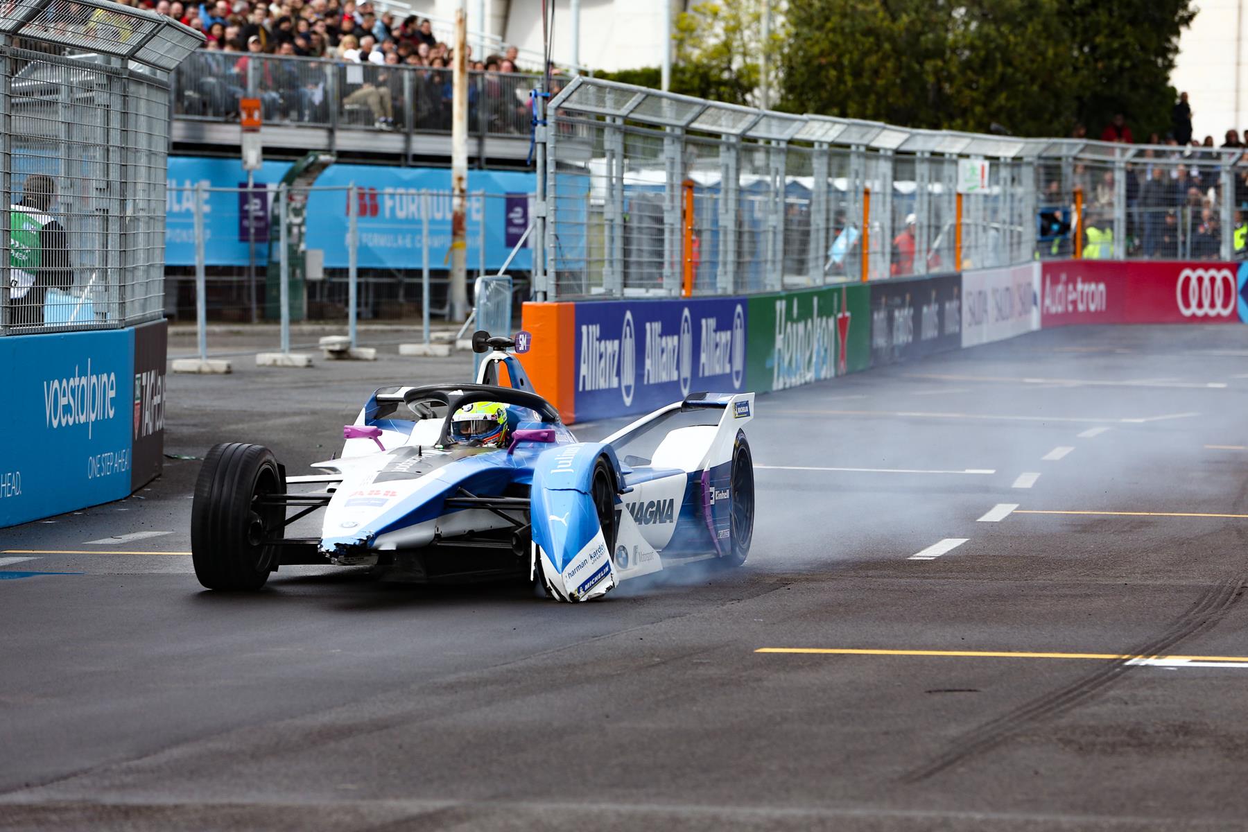 Alexander-Sims-Formula-E-BMW-Rome-Front-Damage