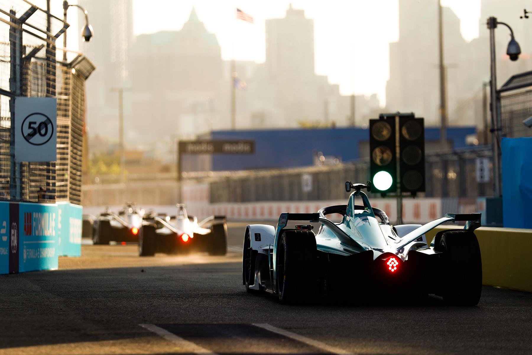 Formula-E-Cars-Green-Light-New-York
