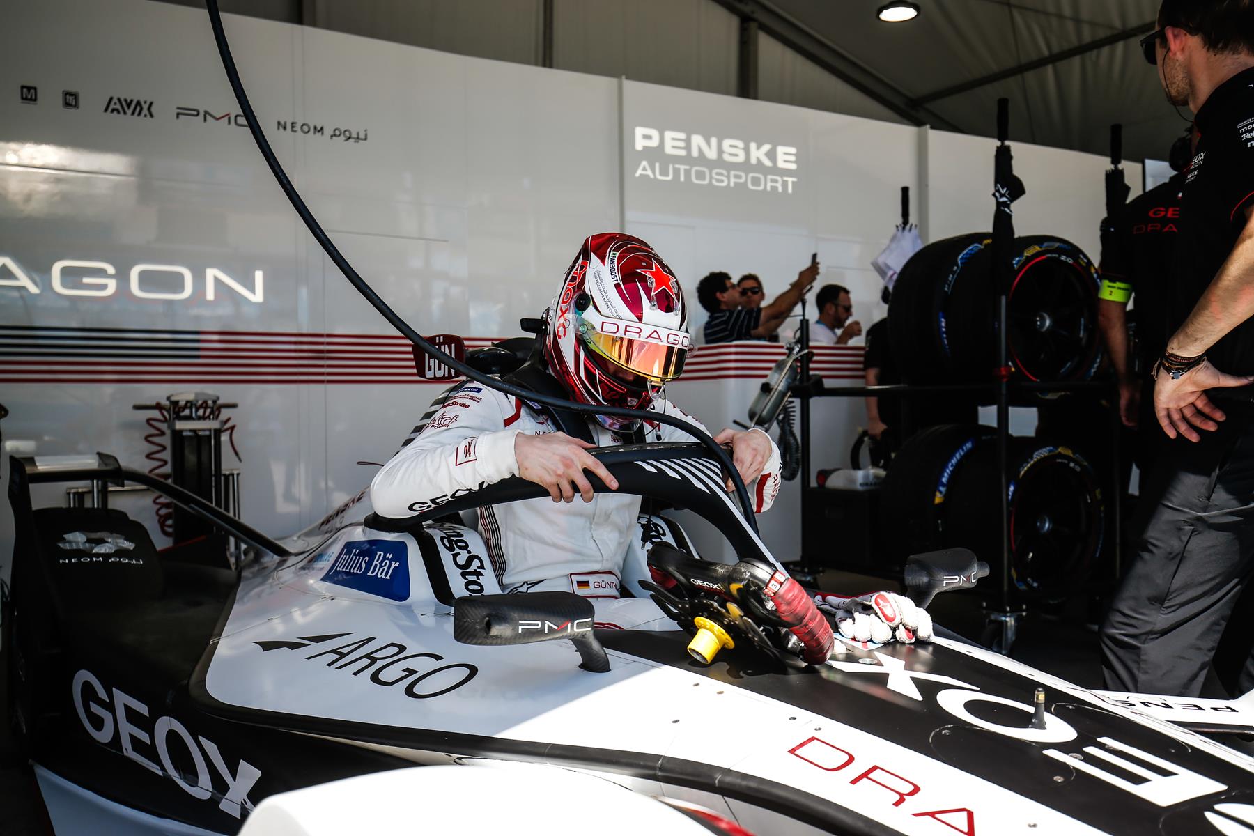 Max-Günther-climbs-Formula-E-Car