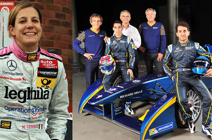 Das französische e.dams-Renault Team und Michela Cerruti